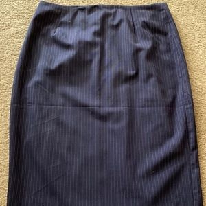 Bitten by SJP blue pinstriped pencil skirt